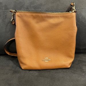 Coach Crossbody Pebbled Leather 
Duffle with shoulder strap 10”W x 9.5”L